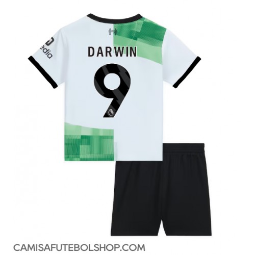 Camisa de time de futebol Liverpool Darwin Nunez #9 Replicas 2º Equipamento Infantil 2023-24 Manga Curta (+ Calças curtas)